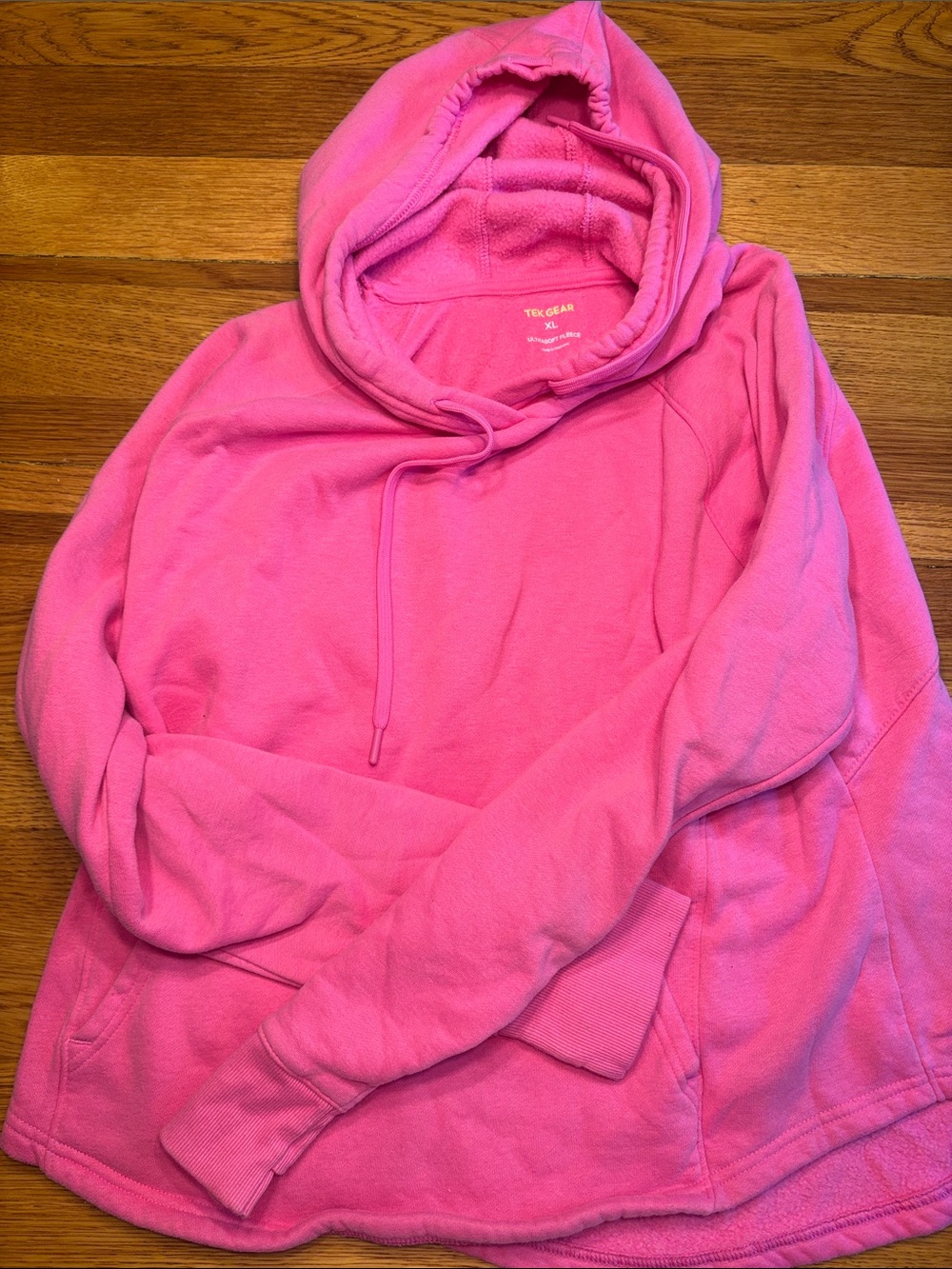 tek gear bright pink women's pullover hoodie